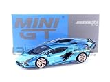 TrueScale Miniatures MINI GT 1/64 ランボルギーニ シアン FKP 37 Blu Aegir 左ハンドル 完成品