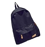 大容量 シンプル ロゴ リュックサック A4サイズ PC 収納可 キャンバス 地 男女兼用 高校生 バックパック マザーバッグにも 選べるカラー (ブラック)