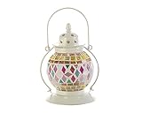 モザイクガラスのランタン 丸和貿易 ブリスターチ ランタン ラウンド ピンククリスタル 600150201