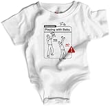 Wry Baby Playing w/ Baby Instructions Snapsuit 0-6M White by Wry Baby