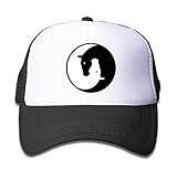 子供 メッシュキャップ 通気性 今季最新 登山 レジャー・キャップ 陰陽 馬 日焼け止め 帽子 カジュアル ストーリート系ブラック プリント付き 無地