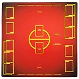 OTOlife プレイマット 全面縫製仕様 ラバープレイマット 滑り止め 収納袋付き カードゲーム 60×60cm (赤)