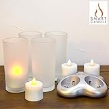 smartcandle-LEDプラチナ・4ピース充電キャンドルセット