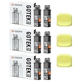 Aspire GOTEK POD カートリッジ 3箱（合計6個）+ GOTEK対応 シリコンキャップ 3個 セット (0.6Ω, シリコンキャップ（イエロー）)