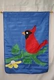 28X40 Embroidered Sewn Red Cardinal Bird Appliqued Nylon Garden Flag 28X40 [並行輸入品]