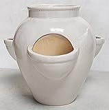 陶器製植木鉢 ストロベリーポット ホワイト 高さ30cm ／アウトレット数量限定品