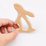 Mamimami Home 歯固め 授乳玩具 天然木製 ウサギ 8x7.5cm*8個 噛がため　ガラガラ　幼児 知育 BPAフリー （おしゃぶりと一緒に使うことができます）