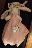 Blankets & Beyond Nunu Bunny Lovey Pink N White Polka Dot by Blankets and Beyond
