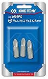 King Tony KT Pro 1003PQ 1/4-Inch Phillips Head Bits Set, 3-Piece [並行輸入品]