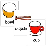 フラッシュカード【食器】■A４サイズ ■ラミネート加工■ 英語カード.com Flashcards, English word cards (Dishes) ■A4 size, laminated■