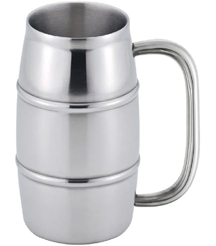 Amazon.co.jp: カクセー 真空二重 樽缶ジョッキ350ml用 シルバー
