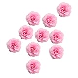 Homyl 10個　 結婚式 人工造花 花部分のみ パーティー 　装飾用 　帽子/服装/カバン　アクセサリー シルクバラ　多色選べる - ディープピンク