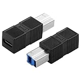 CERRXIAN Type-CからUSB-B変換アダプター USB-C to B USB 3.0対応 ホスト、ハードディスクボックス、プリンター接続用 2個 (Type-Cメス to USB-Bオス)