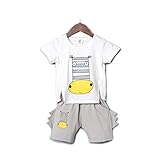 YiYa ベビー服 男の子 ボーイズ 子供服 上下2点セット かわいい 半袖Tシャツ＋パンツ キッズ服 夏 幼児 0-3歳 セットアップ 誕生日 子供の日 遊園地に ルームウェア 海馬 (80cm, 