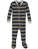 Petit Lem Boys' Forest Stripe 1 Piece Footie Pajama Green/Navy 18M [並行輸入品]