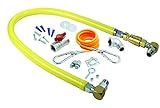 T&S Brass HG-4D-36SK Gas Hose with Quick Disconnect, 3/4-Inch Npt, 36-Inch Long, Installation Kit an
