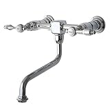 Kingston Brass KS1211TAL Kingston Brass Tudor Wall Mount 8 in. Center Vessel Sink Faucet