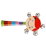 【ノーブランド品】木製　かわいい　人形のハンドドラム　子供　おもちゃ　音楽の啓発　贈り物　多彩