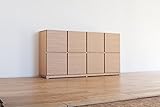 【スクエア 扉 キャビネット 木製 幅160cm】 北欧 キャビネット/ペルル160 オーク