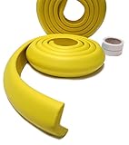 Happiest コーナークッション [ ２ｍ×２本 説明書 ・両面テープ 付き ] パステルカラー ベビー クッション 赤ちゃん ケガ 防止 安全 対策に (イエロー)