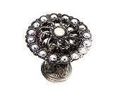 Carpe Diem Hardware 873-12AB Cache Medium Round Multi Crystals Knob Made with Swarovski Element, Bro