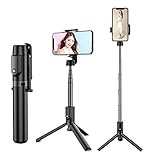自撮り棒 ユニバーサルアルミ合金リモコン自分撮りスティックミニ自分撮りスティック多機能自分撮りスティック セルフィー/撮影用/生ライブ配信/動画鑑賞などに最適(Black)