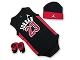 (ジョーダン)Jordan ベビージョーダン 3点セット （並行輸入品) (0～6Ｍ(0～6ヶ月), 黒赤白)