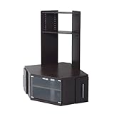 JKプラン コーナーテレビ台 スライド収納庫付き テレビ上ラック付き 高さ40cm (36インチ対応) ダークブラウン SGT-0105-DB
