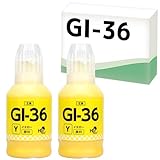 【エコスロ】キヤノン用 GI-36Y【 イエロー(顔料) 2本セット 】135ml/本 (純正品と同容量) 特大容量タンク搭載ビジネスモデル用 互換インクボトル GI-36互換 GX7030 / GX6030 / GX5030 / GX4030 / GX5530 / GX6530 / GX7130 / GX5130 対応 商品コード:4426C001