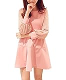 (オーセンティック) AUTHENTIC マタニティ 授乳服 授乳口付 ワンピース ドレス 授乳 レース お出かけ (L, ピンク)