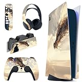 PlayVital ps5コンソール本体（ディスクバージョン）に対応用ステッカーシール、ps5コントローラー＆ヘッドセット＆リモコン&充電ステーションに対応するステッカービニールシール【クラウドウォーカーの出会い】