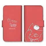 iPhone 16e 用 ケース 手帳型 アイフォン16e スマホケース 猫 落書き 可愛い 猫ちゃん レッド