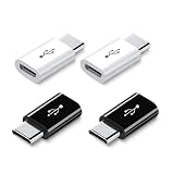 Micro USB to Type-C変換アダプタ 4個セット 急速充電 データー転送 OTG機能 microコネクタ アンドロイドケーブルアダプター マイクロ USB2.0 アダプター コネクタ (2ホワイト+2ブラック)
