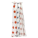 エイデンアンドアネイ バンブー スワドリングラップ(モスリンラップ)3枚セット BAMBOO 9201 メラ(竹 / コットン / おくるみ / ブランケット / 出産祝い） [並行輸入品]