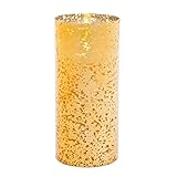 Luminara Flameless Candleゴールドマーキュリーガラスピラー円柱8インチ10006350