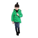 InitialG【イニシャルジー】キッズ ダウンコート ダウンジャケット トップス フード付き 男女兼用 021-xzh-w1501(150 グリーン )