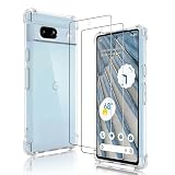 seninhi 対応 Google Pixel 7A ケース 【2+1枚セット：ケースx1 + ガラスフィルムx2 】クリア TPU 米軍MIL規格 黄ばみ防止 散熱加工 高透過率 全面保護 9H硬度 耐衝撃 指紋防止 ピクセル 7a 用 カバー ガラス 保護フィルム BSP7A2M1KT
