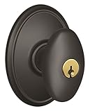 Schlage f51asie622wkf f51 a FシリーズSiena 622 WKFウェイクフィールドDeco Roseエントリドアロック、マットブラック