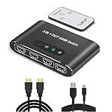 HDMI切替器 3入力1出力 HDMIセレクター HDMI 切り替え 3 in 1 out, 4K*2K 3D/フルHD/UHD/Ultra対応 高速 PS5 PS4 Xbox One ゲーム機 Apple TV Fire TV Chromecast Stick パソコン テレビ など対応 (HDMI 切替器 3入力1出力)