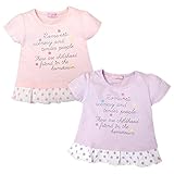 (ピンク/95cm)ベビー服 女の子 Tシャツ 半袖 パフスリーブ Aライン 裾フリル ドット 女児 ベビー