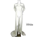 Lovelbaby　綿100%　マタママ　 プレママ　臨月妊婦写真用　　素晴らしい　　ワンピース　　ロングスカート (ホワイト)