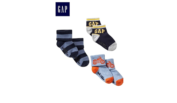 Amazon Co Jp Baby Gap ギャップ ベビー ロゴ ソックス 靴下 ３点セット 新生児 ５歳 Uas直輸入 並行輸入品 服 ファッション小物