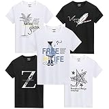 Sukinana Tシャツ メンズ 半袖 5点セット 綿100% シャツ 下着 インナーシャツ 肌着 カットソー ト 快適 柔らかい 人気 服 メンズ 夏 (3XL, ミックスカラー)