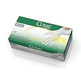 Medline 6CUR8233 CURAD Powder-Free Latex-Free 3G Vinyl Exam Gloves Latex Free 9.5 Length Extra Small