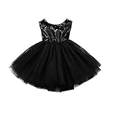 菲服 子供 ノースリーブ TUTU ドレス（70-110CM） (ブラック, 80)
