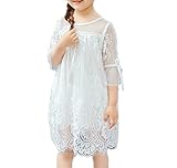 Candykids　ワンピース チュールスカート ワンピース　女の子 ワンピース お姫様 ドレス お出かけ 結婚式 チュール スカート ドレス ワンピース (110cm, ホワイト)