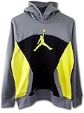 (Jordan)ジョーダン キッズ/ジュニア Jumpman Hoodie パーカー (ダークグレイ黒レモン, キッズサイズ：M)