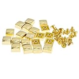 (ライチ) Lychee 20組入り リッベト 片ネジ式ビス 合金 方形 ゴールド クラフト金具 手作り バッグ レーザー 家具 革細工 金属パーツ 手芸材料 アクセサリーパーツ DIY