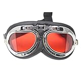 GRALARA　ユニバーサル　オートバイ用　赤　レンズ　飛散防止　防塵　ゴーグル　メガネ