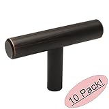 Cosmas 404orb Oil Rubbed BronzeソリッドスチールConstruction 3 / 8インチスリムラインユーロスタイルキャビネットハードウェアt-knob – 2 "全体的